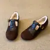 Sapatos Mary Jane de Algodão com Forro de Lã para Aumento Interno para Mulheres 2025 Inverno Retrô Francês Cor Versátil Combinação Quente Pequenos Sapatos de Couro