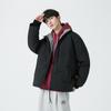 Novo GB 90 Pato Branco Para Baixo Houndstooth Patchwork Pão Terno Inverno Masculino Moda Engrossado Quente Casal Jaqueta