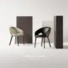 Cadeira de jantar minimalista italiana com encosto de metal, cadeira de sala de estar de alta qualidade, banqueta para casa, cadeira de hotel, mesa e cadeiras de jantar para restaurante
