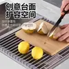 Escurridor de fregadero de cocina, organizador de platos y cuencos, escurridor plegable, cesta de drenaje, estante de almacenamiento de cocina