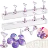 Suporte de Prática para Manicure Japonesa Rack de Prática Tabuleiro de Xadrez Suporte de Exibição de Trabalho Conjunto de Acrílico com Suporte de Unha Magnético Conjunto Venda por Atacado
