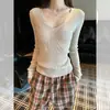 Suéter Exquisito de Corte Delgado Otoño/Invierno 2025, Manga Larga Elegante Cuello en V, Camisa Básica que Favorece la Figura, Prendas de Punto para Mujer