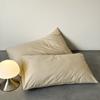 Fundas de almohada de algodón de color liso casual, un par de dos fundas de almohada, fundas de almohada de algodón 100% teñido en hilo de algodón lavado estilo sobre, color liso