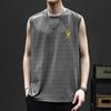 Colete masculino sem mangas com gola redonda, colete de seda gelada para corrida no verão, parte superior do corpo, colete esportivo de gelo, camiseta sem mangas de secagem rápida