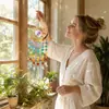 Pingente Pegador de Sol de Cristal Colorido Sol Lua Refração da Luz Solar Arco-Íris Ornamento para Pendurar na Janela de Casa Fonte Transfronteiriça