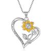 Collar con colgante de girasol de flores transfronterizo, girasol con doble inscripción YOU ARE MY SUNSHINE
