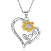 Collar con colgante de girasol de flores transfronterizo, girasol con doble inscripción YOU ARE MY SUNSHINE