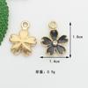Versão coreana de pingente de liga de flor de cerejeira com pétalas de cinco pontas e efeito de gota de óleo, acessórios de cabelo, material DIY para pulseira, colar, brincos, acessórios de joalheria