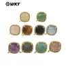WT-JFE120 Brincos Quadrados Coloridos Exquisitos Pedra Pequeno Tesouro Borda de Zircônia Top Acessórios Brincos