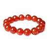 Pulsera de Cristal Natural, Simple de un Solo Círculo con Cuentas Redondas Joyería Transfronteriza, Joyería Estilo Pareja de Ágata Roja, Pulseras de Cristal para la Mano
