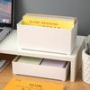 Caja rectangular de plástico transparente para almacenar facturas de escritorio de oficina, caja para facturas, caja organizadora de documentos de recibos de contabilidad