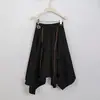 Estilo agridulce Feiyuan con cinturón, falda irregular de color liso para mujer, nuevo modelo de principios de otoño en color café Maillard, minifalda de gamuza