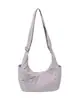 Bolsa de Axila Plissada em Forma de Meia-Lua Cor Rosa Nude Curativo Estilo Simples Japonês Coreano Estudante Universitário Estilo Suave Compras Diárias na Rua Bolsa Transversal