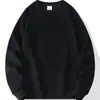 Trendy Men's Autumn and Winter Sweatshirt American Round Neck Pullover Loose Casual Japanese Style Solid Color Fleece Thick Versatile T-Shirt