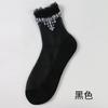 Calcetines de algodón de seda de vidrio transparente ultradelgados de primavera y verano Calcetines de seda de cristal con flor de perla coreana al por mayor