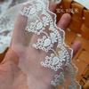 Renda de Tecido Bordado em Malha de Fio de Algodão Unilateral Véu de Casamento Gola de Roupa Costura Joias Acessórios DIY