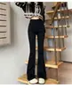 Jeans Negros Micro Campana para Mujer Otoño 2026 Nuevo Estilo Delgados de Tiro Alto Elásticos Extensibles Adelgazantes Campana Acampanados