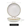 Entrada Nórdica Luxo Utensílios Domésticos Conjunto de Louças Comida Ocidental Pratos de Phnom Penh Prato de Jantar Tigela de Arroz Cerâmica Tigela de Sopa Tigela de Macarrão