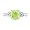 Douyin Venda Quente Flor de Gelo de Pedra Preciosa Colorida Corte Quadrado Anel de Açúcar Feminino Banhado a Ouro Real Diamante de Alto Carbono Anel de Dedo Quadrado Transmissão ao Vivo Dropshipping