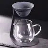 Copo de vidro para chá sem poros com filtro integrado, copo de justiça, separador de chá, moderno e simples, separador de chá, bule de chá, bule de chá