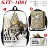 Mochila Periférica de Animación Attack on Titan Tres Piezas Soldado Jefe Allen Mikasa Mochila Estudiante Bolso de Hombro Estuche