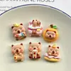 Urso de banho fofo de desenho animado urso infantil feito à mão diy acessórios de cola de creme resina adesivo de geladeira pacote de material para grampo de cabelo