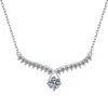Collar de Plata de Ley S925 con Colgante Transfronterizo para Mujer Cadena para Clavícula de Moissanita Alas de Ángel Collar de Moissanita de 1 Quilate