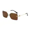 Gafas de sol cuadradas sin montura de estilo europeo y americano de moda para mujer, Moda de lujo de alta gama, Versátiles, Populares gafas de sol de estilo urbano con protección solar