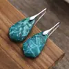 Pendientes colgantes geométricos de piedra del emperador de color bohemio nuevo transfronterizo, pendientes de joyería popular europea y americana.