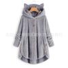 Amazon Eaby2026 Otoño e Invierno Estilo Europeo y Americano Botones Capucha Orejas de Gato Felpa Irregular Tendencia Marca Color Sólido Chaqueta para Mujer