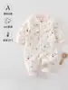 Mono de otoño e invierno para bebé, traje cálido de algodón puro para gatear, ropa interior acolchada para recién nacido, mameluco pijama unisex para bebé