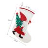 Decoraciones Navideñas Nuevas Calcetín de Navidad de Papá Noel Bordado Estilo Nórdico Blanco Bolsa de Dulces Calcetines Navideños Bolsa de Regalo