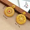 Tienda de Oro Mismo Estilo Oro Antiguo Chapado Diamante Rojo Rosa Girasol Brújula Colgante Ventana de Rosa Giratoria Brújula Cadena para Suéter
