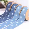 Lazo de impresión a doble cara Cinta de mezclilla Accesorios para el cabello hechos a mano Material para ropa casera DIY Cinta de embalaje Cinta