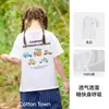 [100% Algodão] Algodão Hall Roupa Infantil Camiseta Puro Algodão Manga Curta Top Classe a Antibacteriana Camiseta Manga Curta para Meninas Classe a
