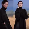 Suéter de Lana de Cuello Alto Mismo Estilo de la Tía Abuela Liu Wen para Mujer, Estilo Perezoso con Cremallera Lateral, Tejido Suelto y Versátil, Suéter Engrosado