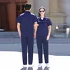Macacão de verão de manga curta com bolso tridimensional, respirável, absorvente de umidade, roupas de proteção para manutenção automotiva, roupas de engenharia para canteiro de obras, atacado