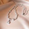 Colar de pérolas Shijia Bubble Sugar Outono e inverno feminino pingente removível corrente de pescoço Manta Rose Pearl Woolen Chain