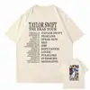 Camiseta Base Estilo Europeu e Americano Taylor Swift The Eras Tour Feminina Solta e Divertida Manga Curta