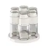 Frasco giratorio para especias, recipiente de almacenamiento doméstico de grado alimenticio para granos, granos de café y hojas de té, frasco dispensador