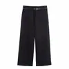 Calça Casual Solta de Verão 2025 Moda Nova Estilo Europeu e Americano Transfronteiriço Z com Cinto Simples Borda Enrolada