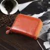 Portatarjetas de piel de vaca, estuche exquisito para licencia de conducir de mujer, gran capacidad, billetera de cuero genuino para tarjetas con doble cremallera y múltiples ranuras para tarjetas, monedero