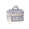 Bolsa Cosmética Ins de Aspecto Lujoso a Cuadros de Cereza para Niña, Bolsa de Cosméticos de Gran Capacidad, Esencial de Viaje, Bolsa de Aseo