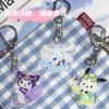 Anillo de Natación de Verano de Dibujos Animados Sanrio Llavero Acrílico de Anime Perro Calabaza Lindo Decorativo Pequeño para Bolso