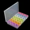 Caja de 28 Compartimentos para Pedrería de Uñas, Caja Vacía de Plástico, Se Puede Abrir Individualmente, Caja de Almacenamiento para Decoraciones y Remaches Pequeños, Caja de Pedrería Colorida para Uñas