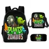 Plantas vs. Mochila de Zombis Mochila Escolar Anime Dibujos Animados Cartera