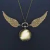 Relógio de Bolso Harry Slytherin Potter Harry Quartzo Potter Bola de Luz Multicolorida + Acessórios Asas Pequeno Relógio de Bolso Vintage