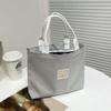 Bolsa de Lona con Etiqueta Tejida de Oso al por Mayor Bolsa Tote para Salir de Compras Bolsa para el Viaje Diario Bolsa para el Almuerzo Bolsa para el Almuerzo Resistente al Desgaste