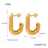 Aretes europeos y americanos de celebridad de Internet, aretes simples tipo J, para mujer, acero de titanio chapado en oro brillante, aretes versátiles, moda ins, aretes personalizados