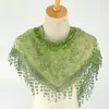 Bufanda Triangular de Encaje Floral Estilo Coreano para Primavera y Otoño, Transpirable, Hueca, Color Sólido, Bufanda Triangular Decorativa para Mujer, Venta al por Mayor